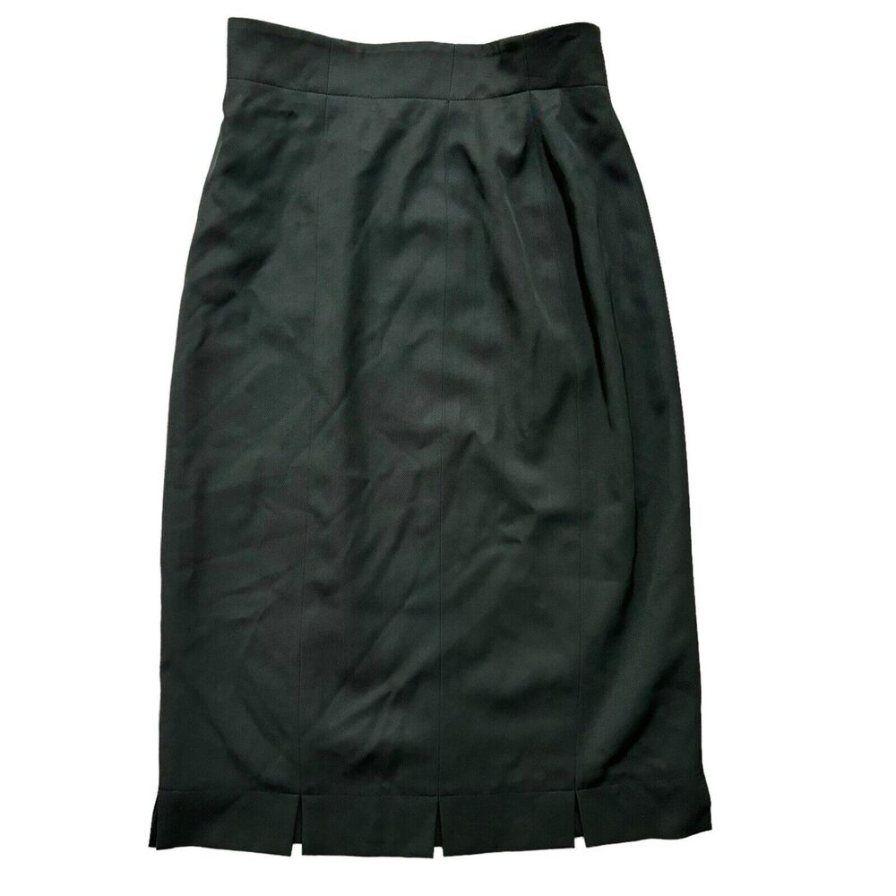 Escada Vintage Women’s 36 Small New Wool Zip Straight Pencil Skirt Green